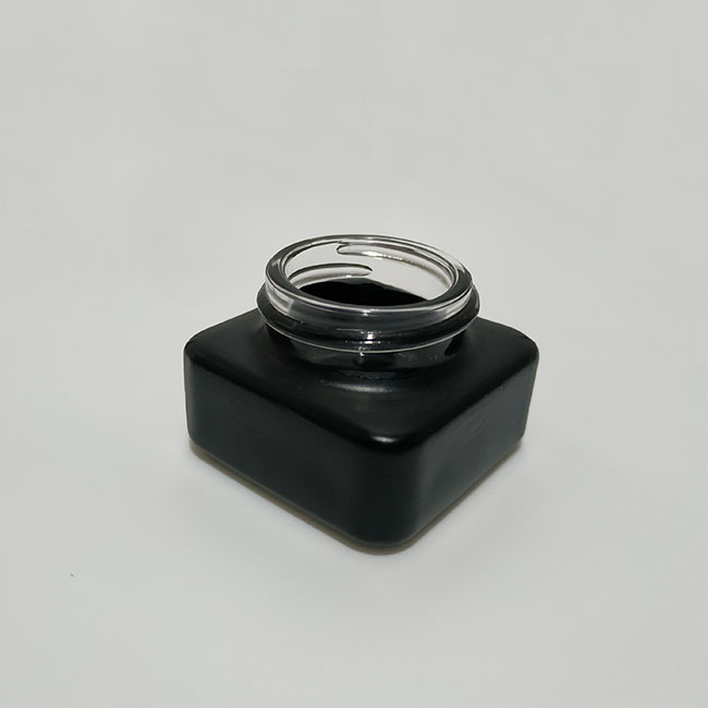 0.21oz 6ml custom logo OEM glass round squared herb container weed CBD dab wax concentrate jars without child proof CRC lid