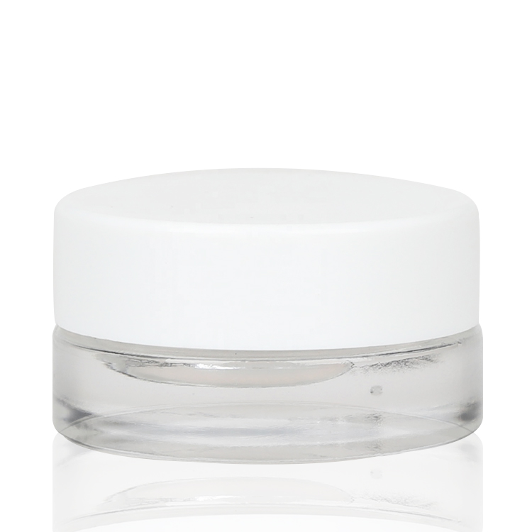 0.21oz 6ml custom logo OEM glass round squared herb container weed CBD dab wax concentrate jars without child proof CRC lid