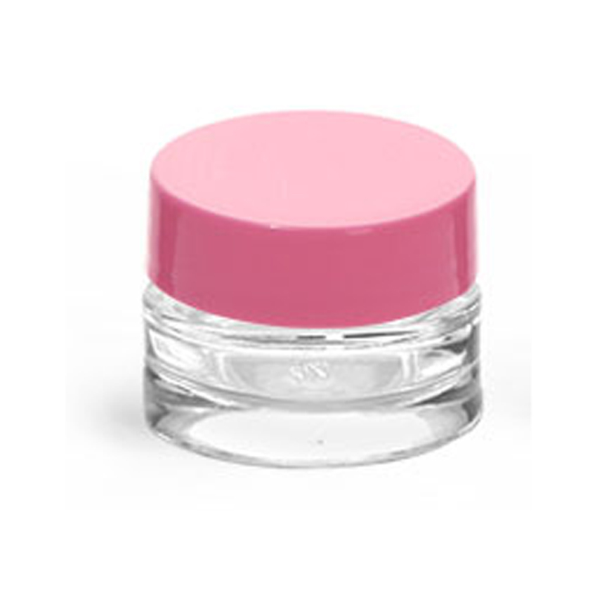 0.25 oz Clear Glass Thick Wall Cosmetic Jars with Pink Lined Caps 10ml glass jars 10g empty jar