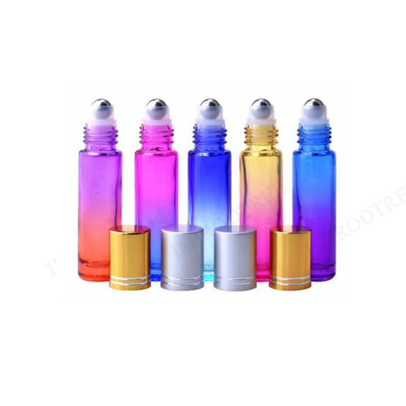 0.3oz 10ml Clear Roll On Perfume Bottles Glass Oil Bottles Lip Gloss Bottle with White Cap