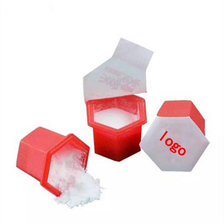 0.4g mini plastic hexagonal cleansing face freeze-dried powder cup enzyme Tooth powder box with aluminum sealing film