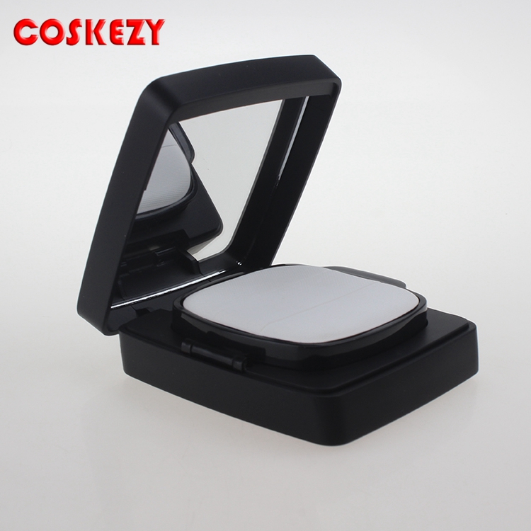 0.5 OZ Matte Black High Quality Square Makeup Empty Plastic Cosmetic Packaging Air Cushion BB Cream for Skincare