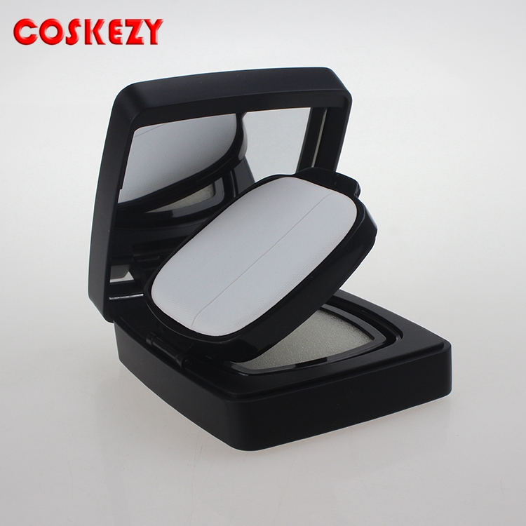 0.5 OZ Matte Black High Quality Square Makeup Empty Plastic Cosmetic Packaging Air Cushion BB Cream for Skincare