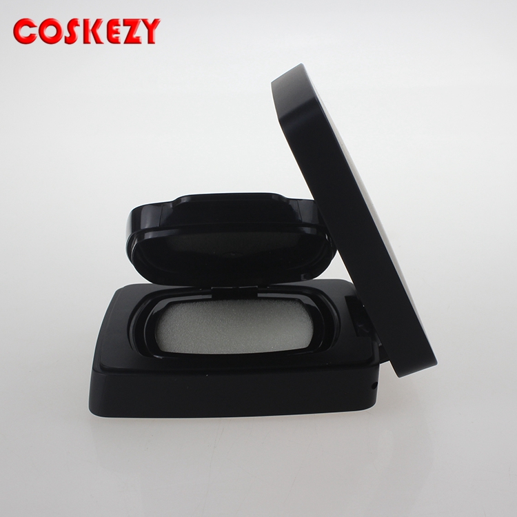 0.5 OZ Matte Black High Quality Square Makeup Empty Plastic Cosmetic Packaging Air Cushion BB Cream for Skincare