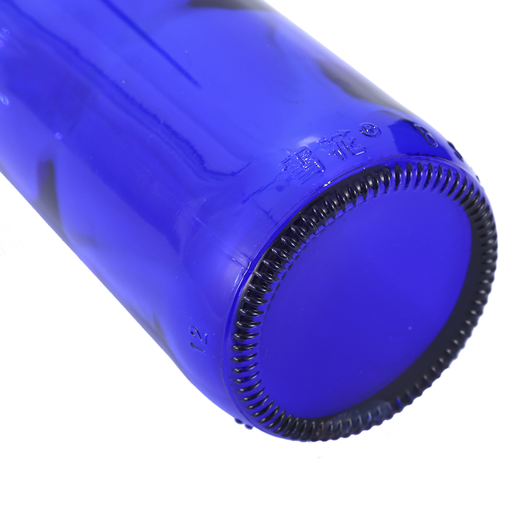 0.5 liter oem empty cobalt blue beer glass bottle
