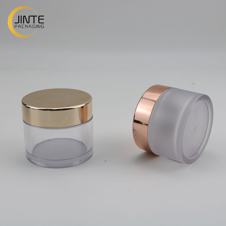 0.5OZ 1OZ 2OZ 3OZ 4OZ 5OZ 6OZ 8OZ Cosmetics Packaging PETG Plastic Clear Jar with Shiny gold cap for Lip Gloss