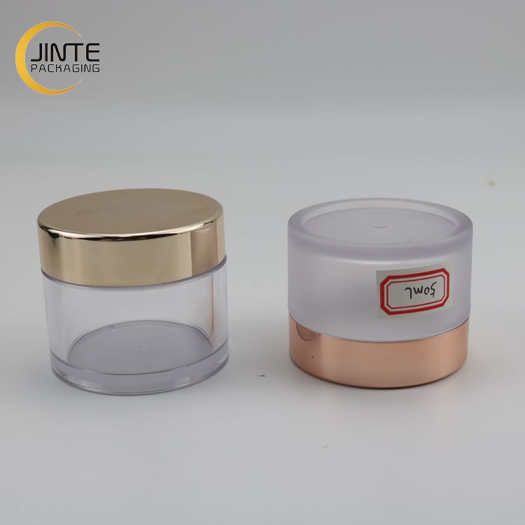 0.5OZ 1OZ 2OZ 3OZ 4OZ 5OZ 6OZ 8OZ Cosmetics Packaging PETG Plastic Clear Jar with Shiny gold cap for Lip Gloss