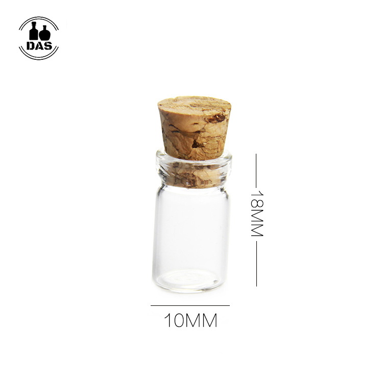 0.5ml Cute Mini Glass Bottle with Corks Transparent Empty Small Wishing Bottle Decoration Crafts Glass Vials Jars