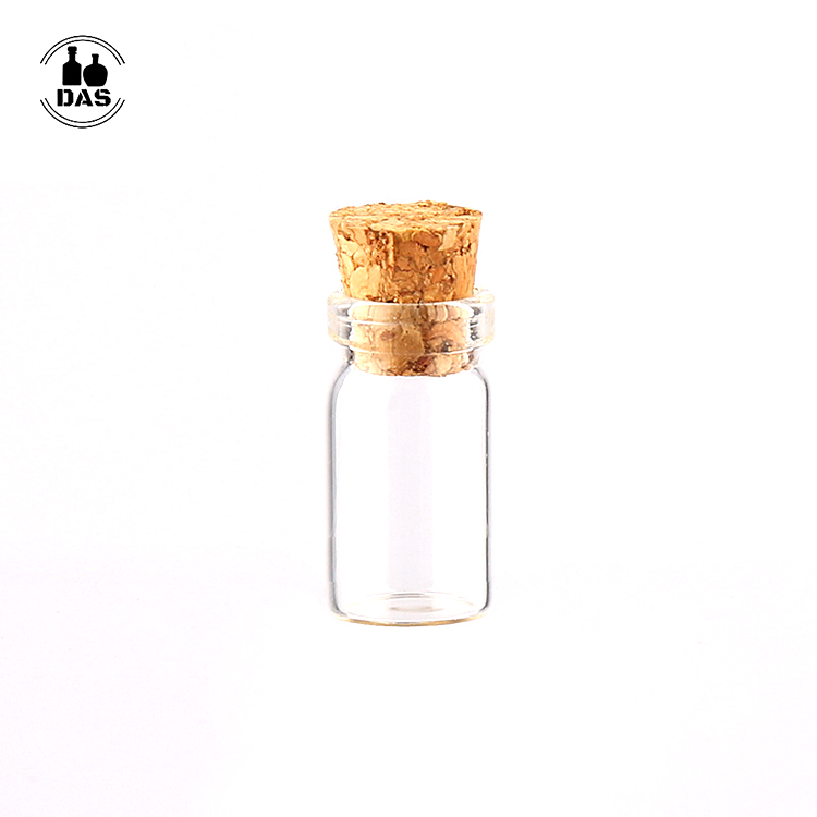 0.5ml Cute Mini Glass Bottle with Corks Transparent Empty Small Wishing Bottle Decoration Crafts Glass Vials Jars