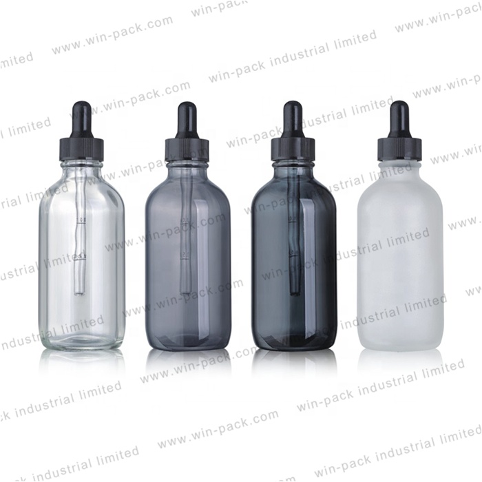 0.5oz 1 oz 2oz 4oz Amber boston round dropper bottle wholesale with graduated pipette