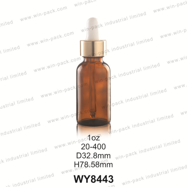 0.5oz 1 oz 2oz 4oz Amber boston round dropper bottle wholesale with graduated pipette