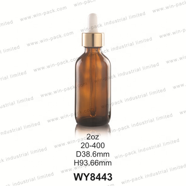 0.5oz 1 oz 2oz 4oz Amber boston round dropper bottle wholesale with graduated pipette