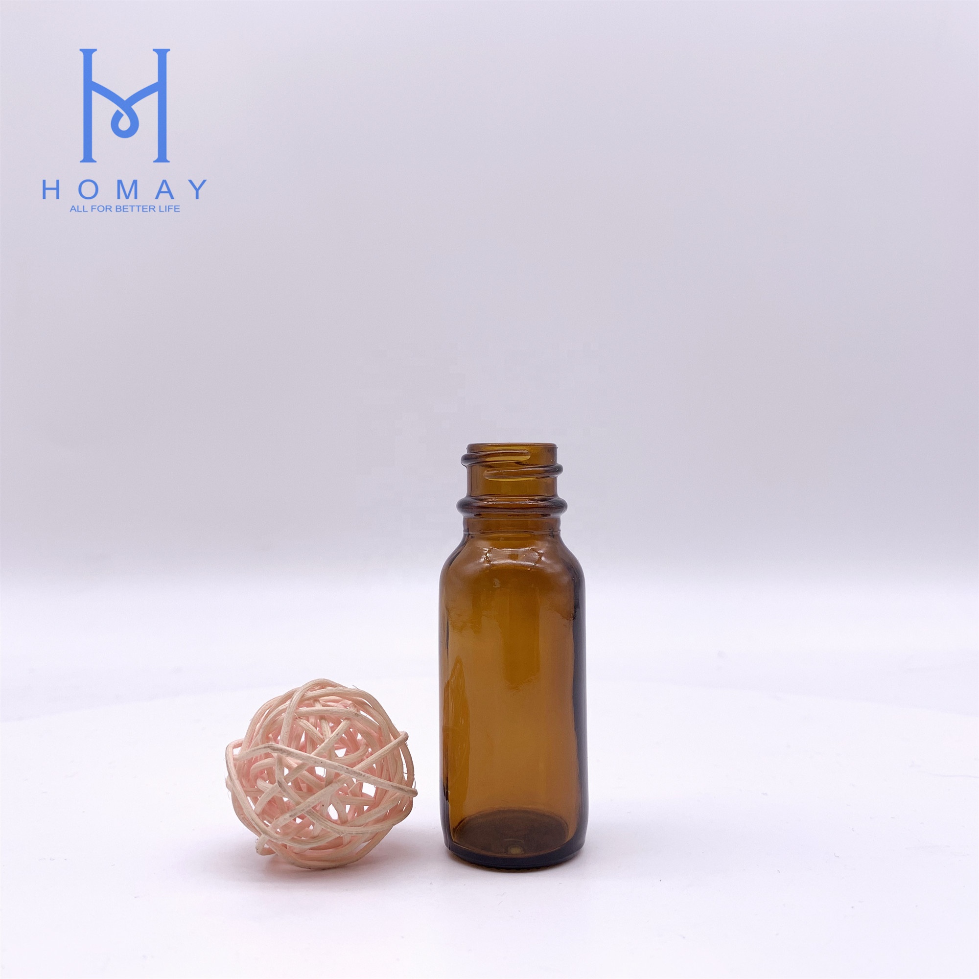 0.5oz/15ml Wholesale amber glass boston round glass bottle