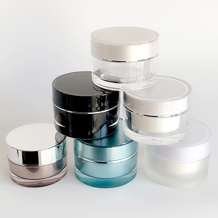 0.5oz 1oz 1.7oz 4oz Silver Double Wall Luxury Custom Cosmetics Packaging Jar