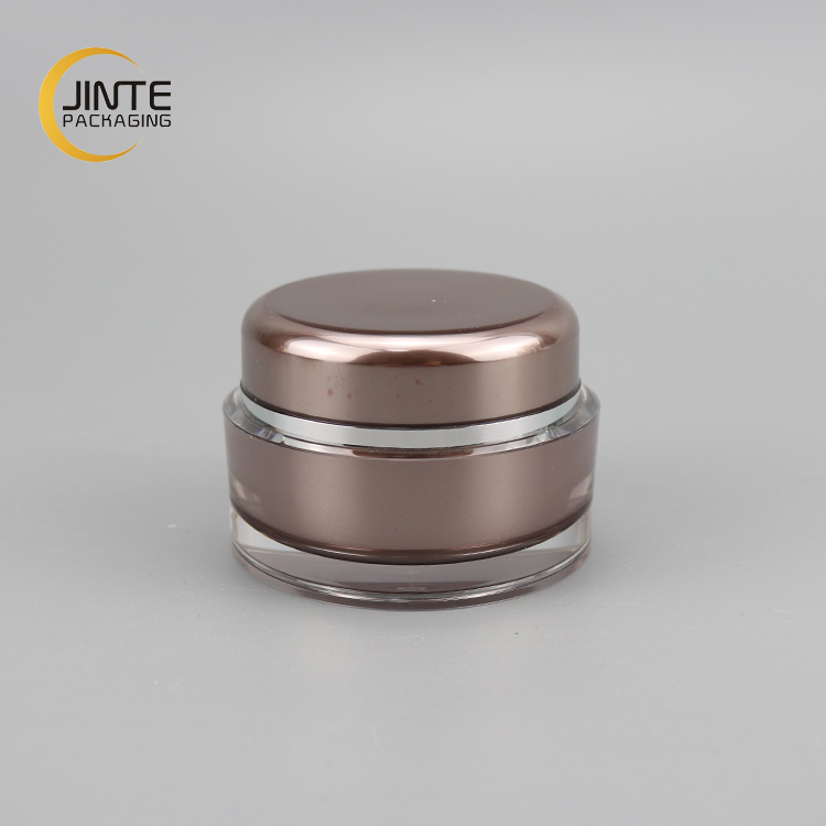 0.5oz 1oz 2oz 4oz 6oz Empty Cosmetic Container Acrylic Coffee Color Plastic Jar With Lid for face cream