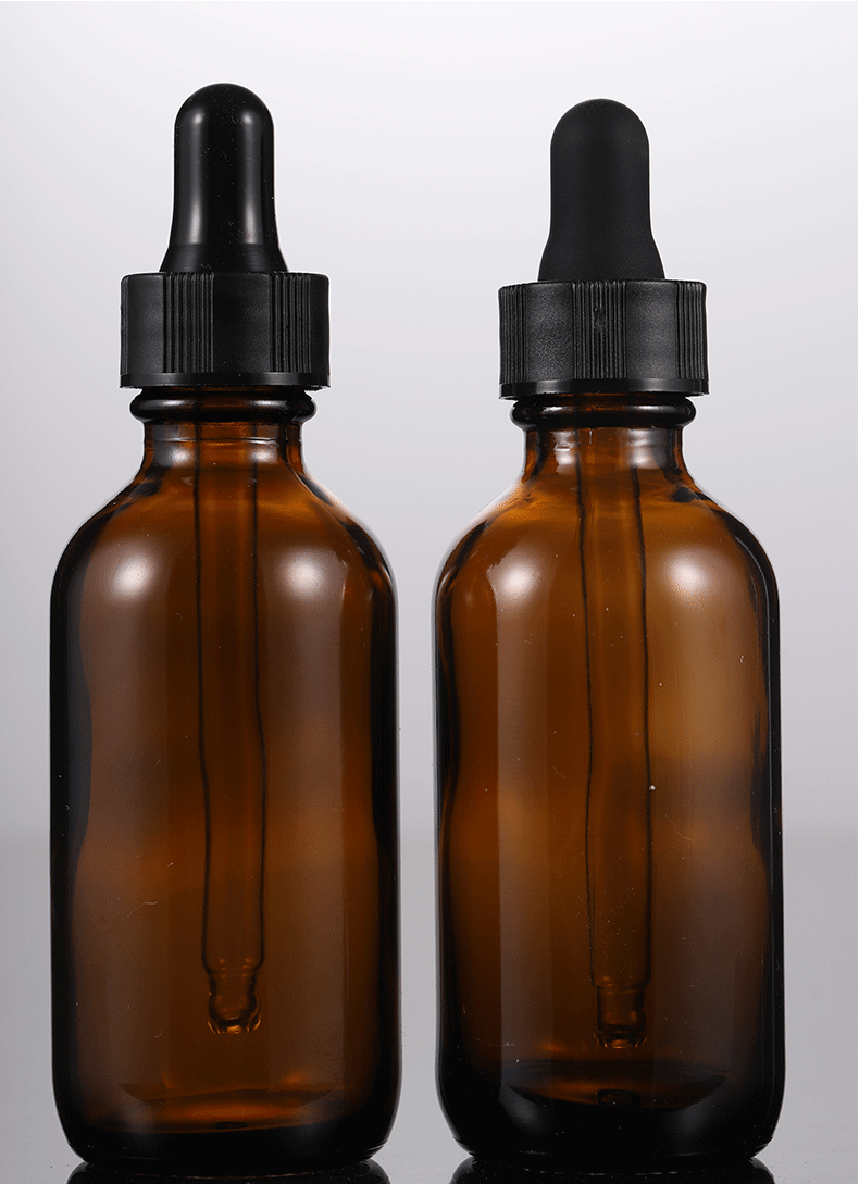 0.5oz 1oz 2oz 4oz 8oz 16oz Essential Oil Bottle Amber Glass Boston Bottle With Black Plastic Dropper