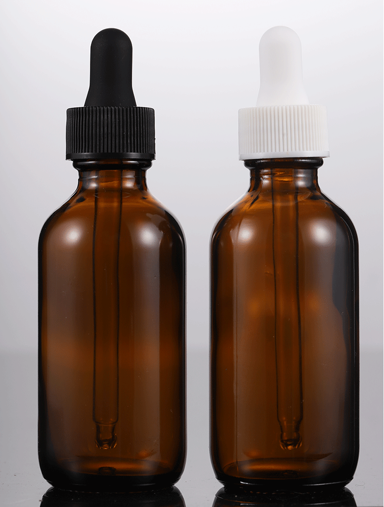 0.5oz 1oz 2oz 4oz 8oz 16oz Essential Oil Bottle Amber Glass Boston Bottle With Black Plastic Dropper