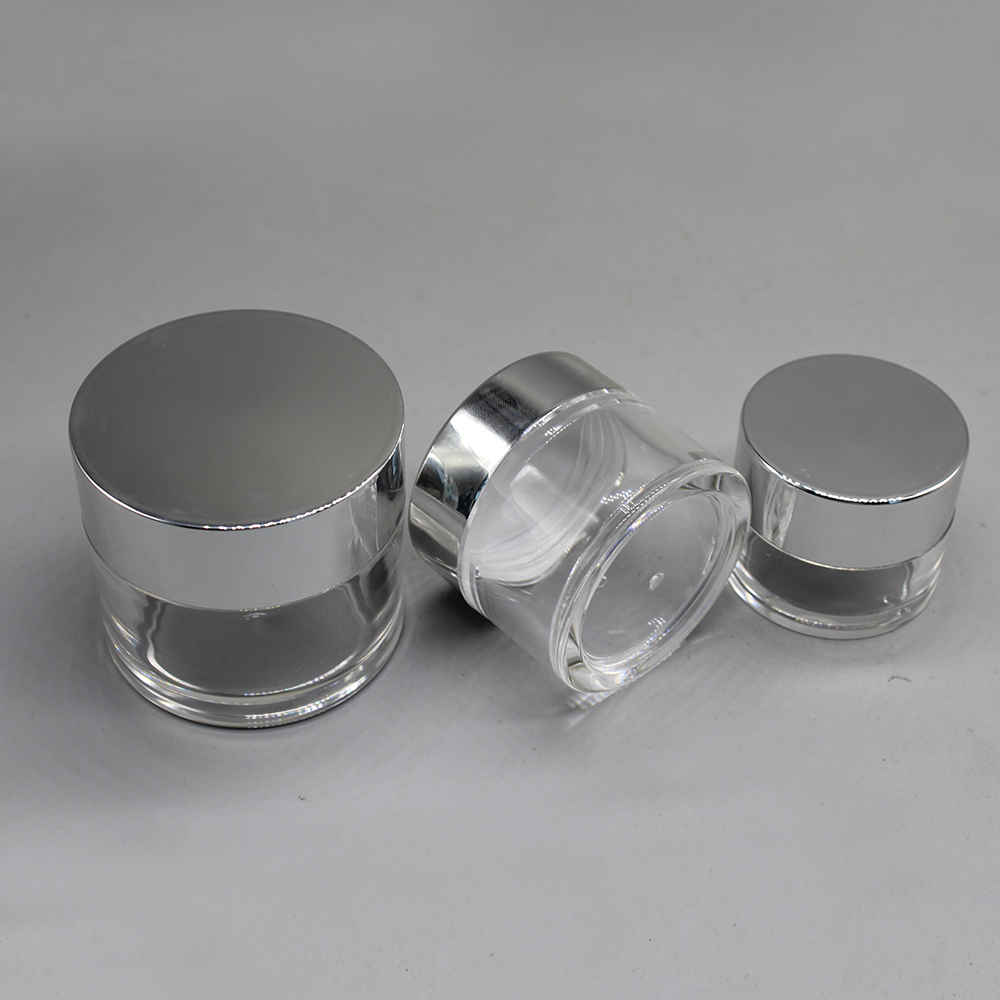 0.5oz 1oz 2oz 50ml Acrylic Cosmetic Jar 15g Clear  Acrylic Loose Powder Jar for Powder