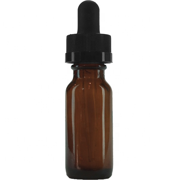 0.5oz Amber Boston Round Glass Bottle
