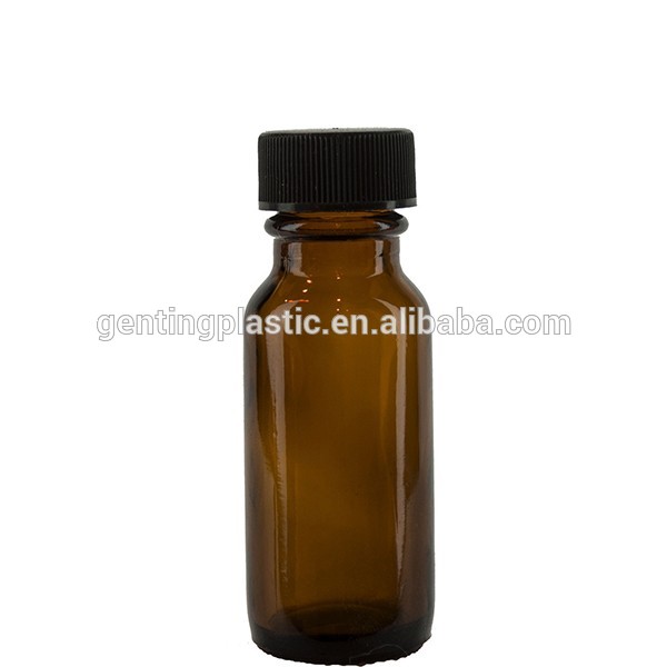0.5oz Amber Boston Round Glass Bottle