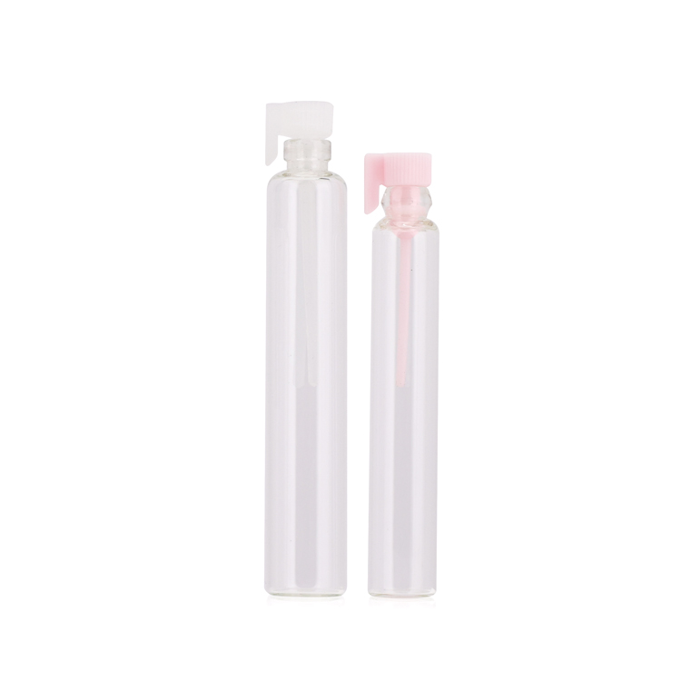 0.8ml 1ml 2ml 3ml 4ml 5ml Mini Clear Tester Sample Small Clear Tube Glass Perfume Vials with Plastic Lid