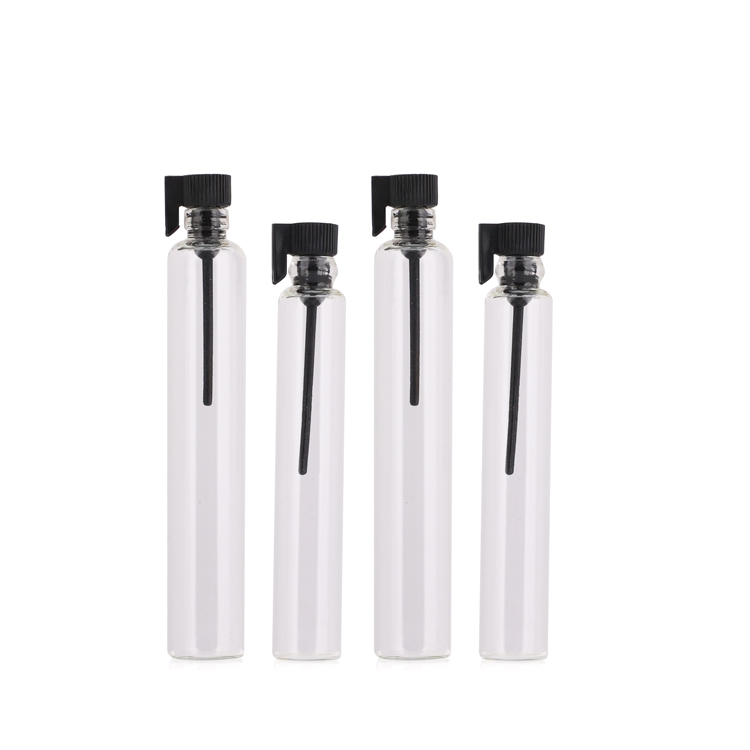 0.8ml 1ml 2ml 3ml 4ml 5ml Mini Clear Tester Sample Small Clear Tube Glass Perfume Vials with Plastic Lid