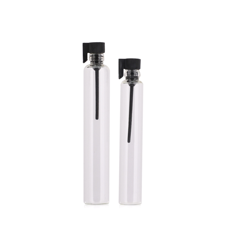 0.8ml 1ml 2ml 3ml 4ml 5ml Mini Clear Tester Sample Small Clear Tube Glass Perfume Vials with Plastic Lid