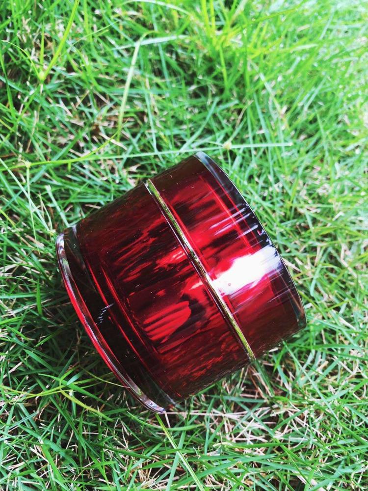 09A024 Stock red double wall acrylic plastic 100gram cream jar for skin care
