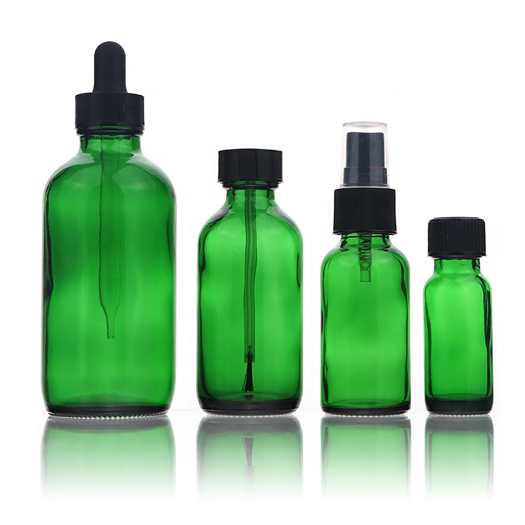 1_2 1 2 4 8 16.6 Fl Oz Amber Boston Round Body Cosmetic Oil Glass Trigger Spray Bottle For Essential Oils