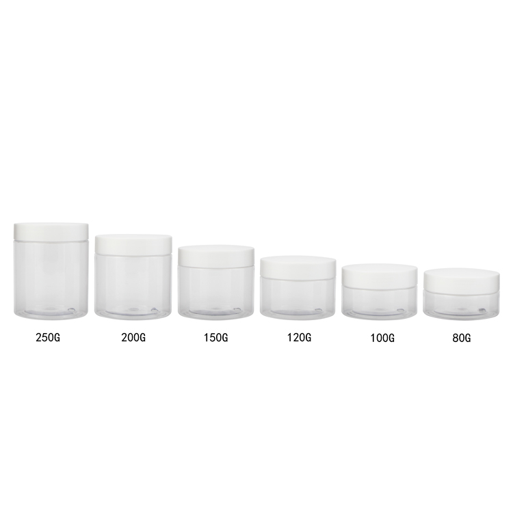 1 2 3 4 5 6 7 8 9 10 fl oz cylinder shape packaging jar clear round pet plastic storage container with dispenser