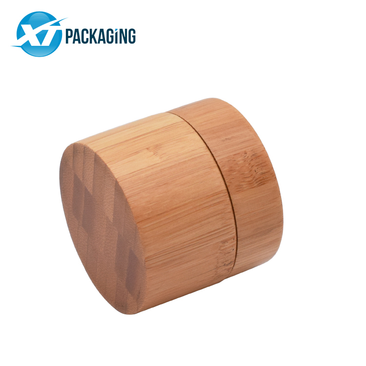 1 2 3oz 4oz Cosmetic Jars Wooded Cap for Skin Care Cream Packaging with bamboo lid Glass Plastic