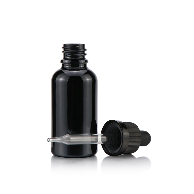 1 2 4 8 16 32 oz frosted matt black empty glass essential oil bottle perfume dropper bottle with glass pipettes for hair oil