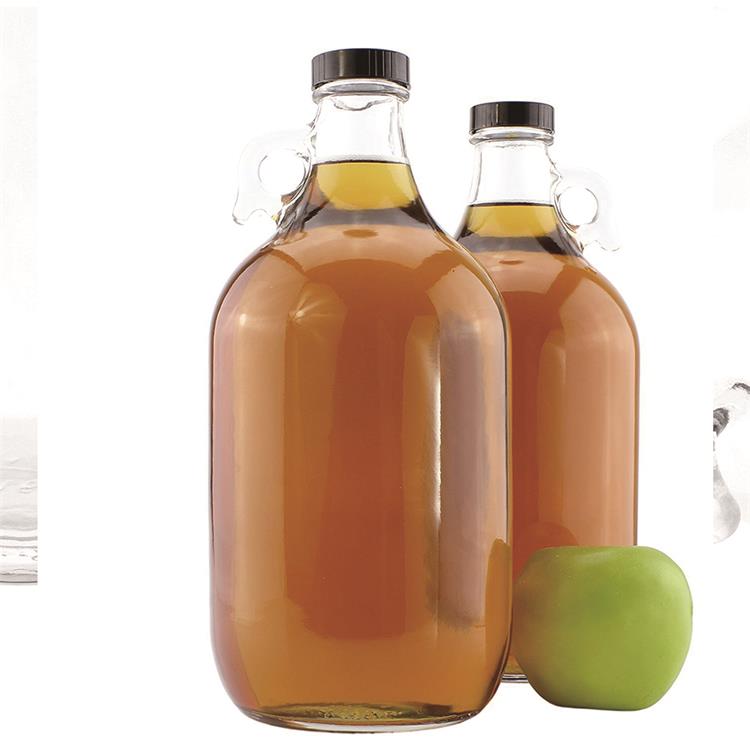 1/2 Gallon Clear Glass Beer Growler - Reusable - With Poly Seal Cap- 64oz