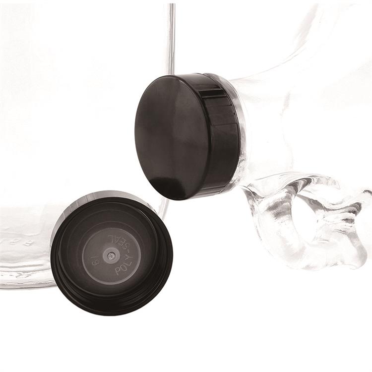 1/2 Gallon Clear Glass Beer Growler - Reusable - With Poly Seal Cap- 64oz