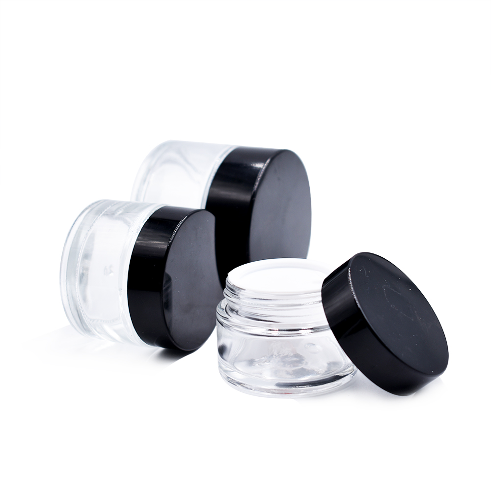 1/2 OZ 1OZ clear glass jars with screw cap for cream jars