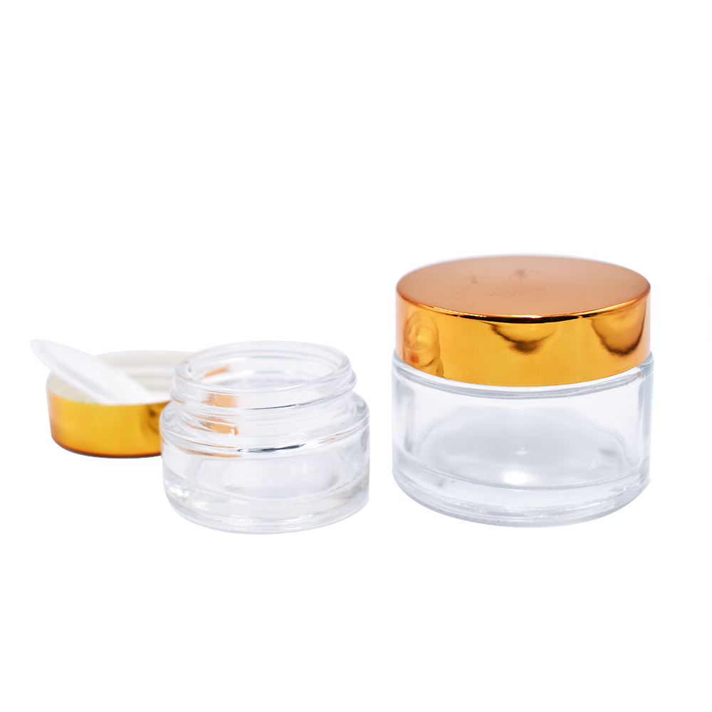 1/2 OZ 1OZ clear glass jars with screw cap for cream jars