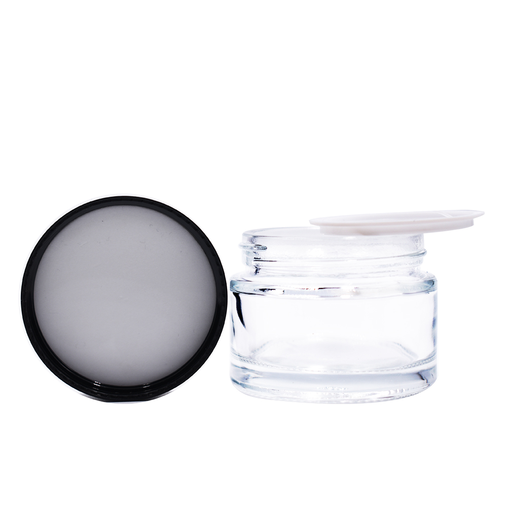 1/2 OZ 1OZ clear glass jars with screw cap for cream jars
