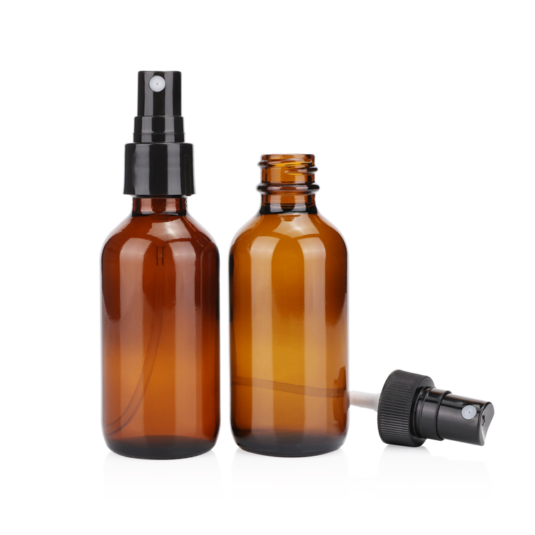 1/2 oz 1 fl oz 2 oz 4 oz 15ml 30ml 60ml 120ml amber green mist essential oil boston round spray pump glass bottles
