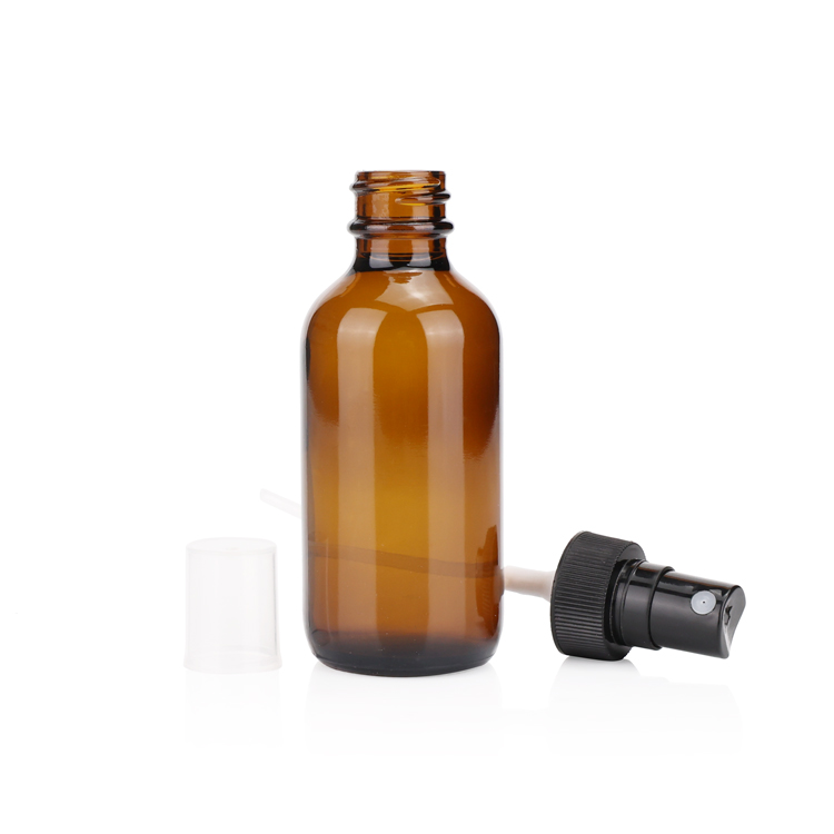 1/2 oz 1 fl oz 2 oz 4 oz 15ml 30ml 60ml 120ml amber green mist essential oil boston round spray pump glass bottles