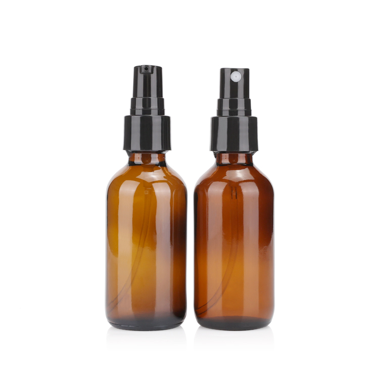 1/2 oz 1 fl oz 2 oz 4 oz 15ml 30ml 60ml 120ml amber green mist essential oil boston round spray pump glass bottles