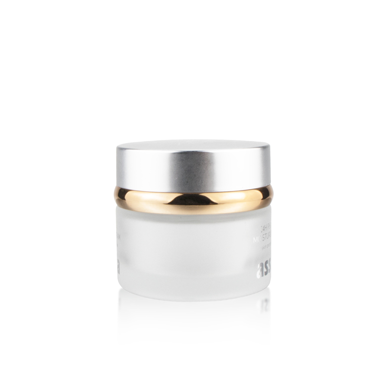 1/2 oz 1 oz 1.7 oz round clear frosted facial cream cosmetic makeup lotion glass jar with matte screw lids