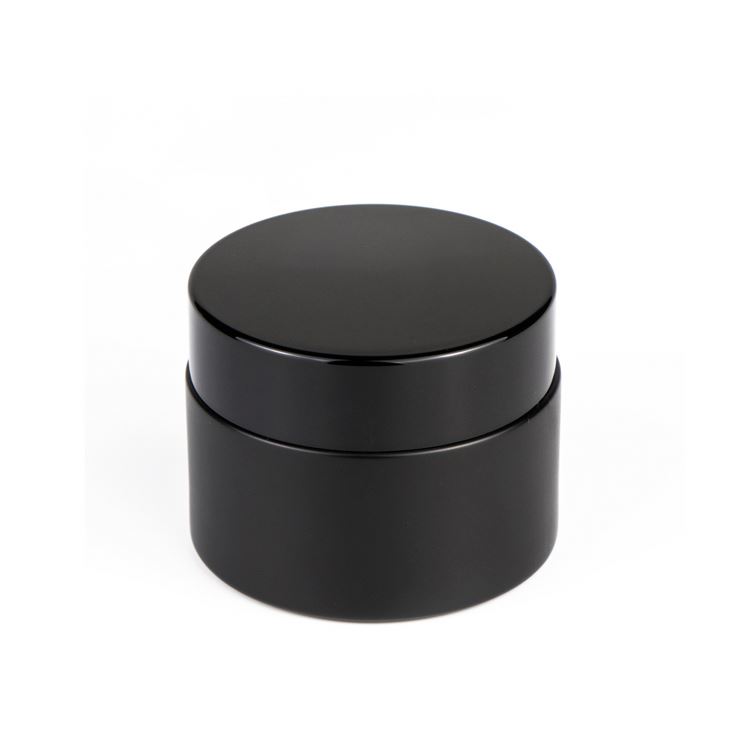 1/2 oz 1 oz 1.7 oz round matte black facial cream cosmetic makeup lotion glass jars with screw lids