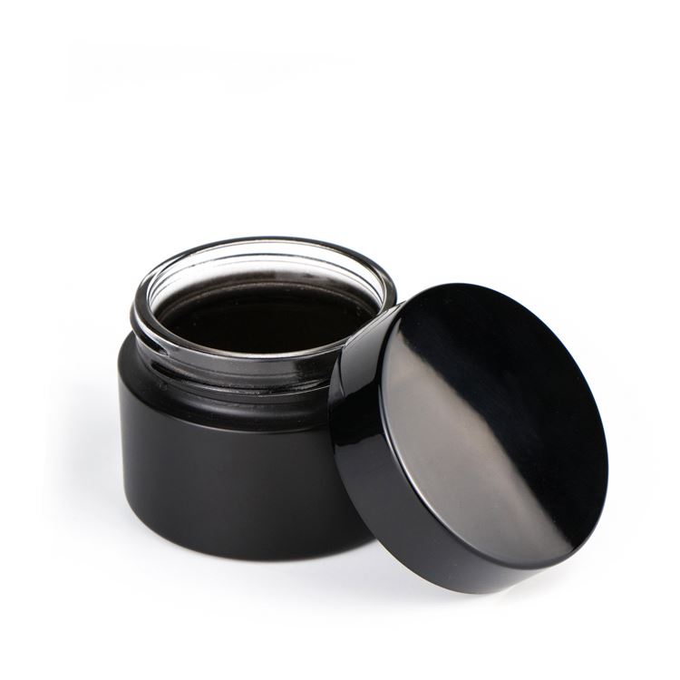 1/2 oz 1 oz 1.7 oz round matte black facial cream cosmetic makeup lotion glass jars with screw lids