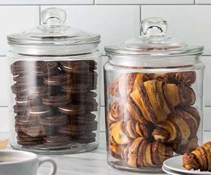 1.27L Thickened Clear Glass Jars Food Canister With Hermetic Lids Serving For Cookie Tea Coffee Snacks Dry Food