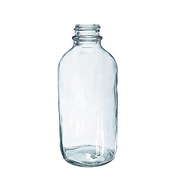 1/2oz 1oz 2oz 4oz Clear Boston Round Glass Bottle e liquid Essential Oil Glass Dropper Bottle
