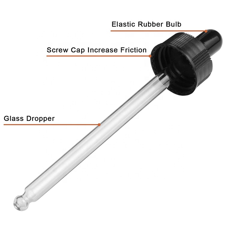 1/2oz 1oz 2oz 4oz Clear Boston Round Glass Bottle e liquid Essential Oil Glass Dropper Bottle