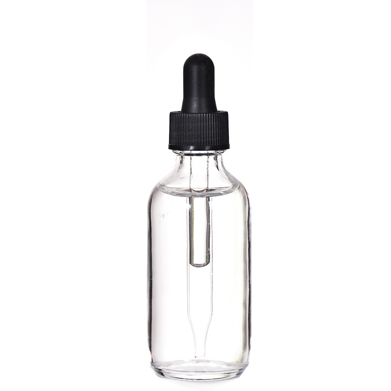 1/2oz 1oz 2oz 4oz clear glass boston essential oil bottle with dropper