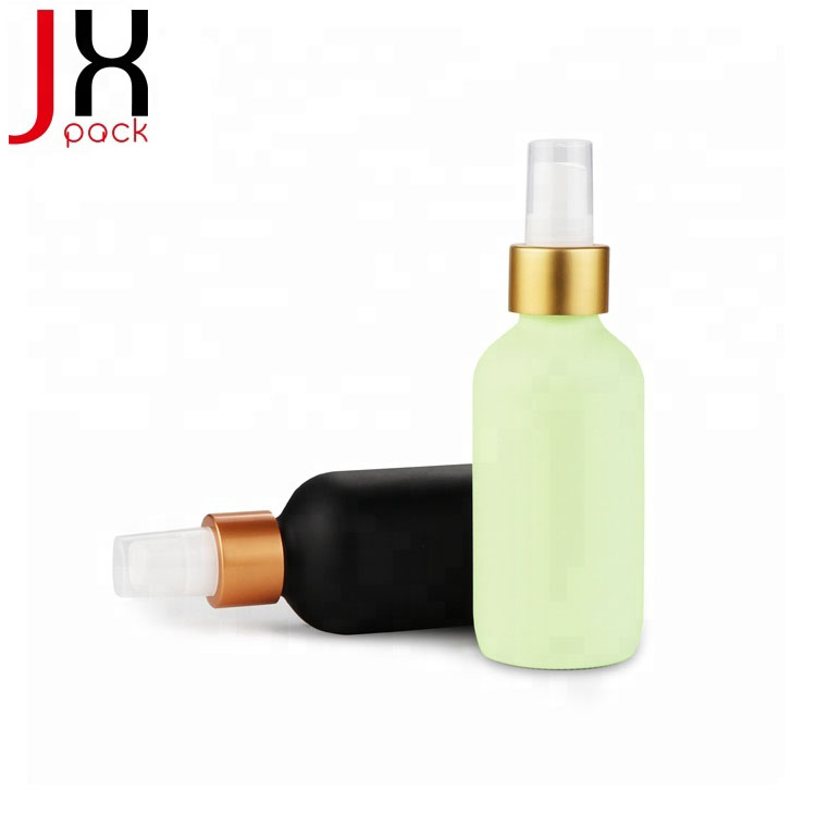 1/2oz 1oz 2oz 4oz matte black frosted pump sprayer essential oil glass boston round spray bottle for oils