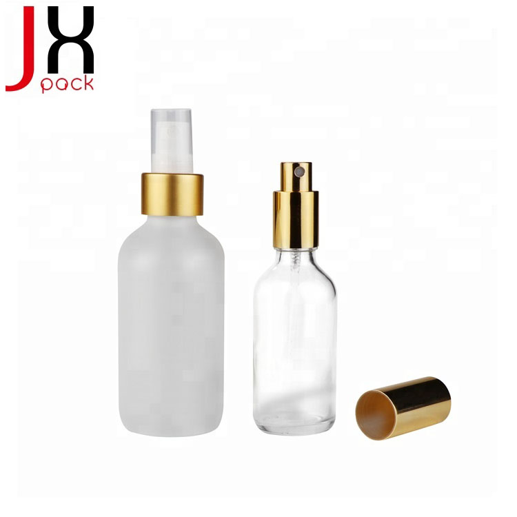 1/2oz 1oz 2oz 4oz matte black frosted pump sprayer essential oil glass boston round spray bottle for oils