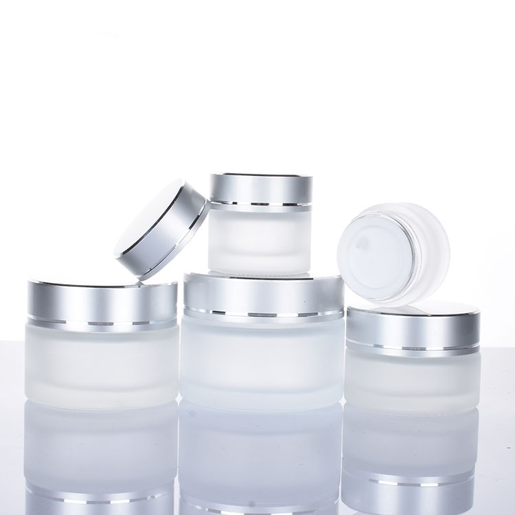 1/2oz 1oz 2oz Cosmetic container transparent glass jars with screw lid